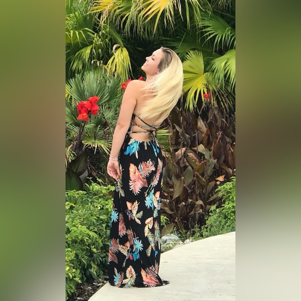 Windsor Tropical Backless Maxi Dress